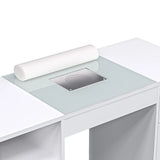 White Manicure Table with Electric Dust Collector and Storage, 108x45x77cm - Extra Image