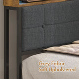 Walnut Single LED Corner Bed Frame in Black with 2 Storage Drawers and Charging Station - Top-Down View