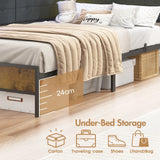 Walnut Single LED Corner Bed Frame in Black with 2 Storage Drawers and Charging Station - Close-Up Angle