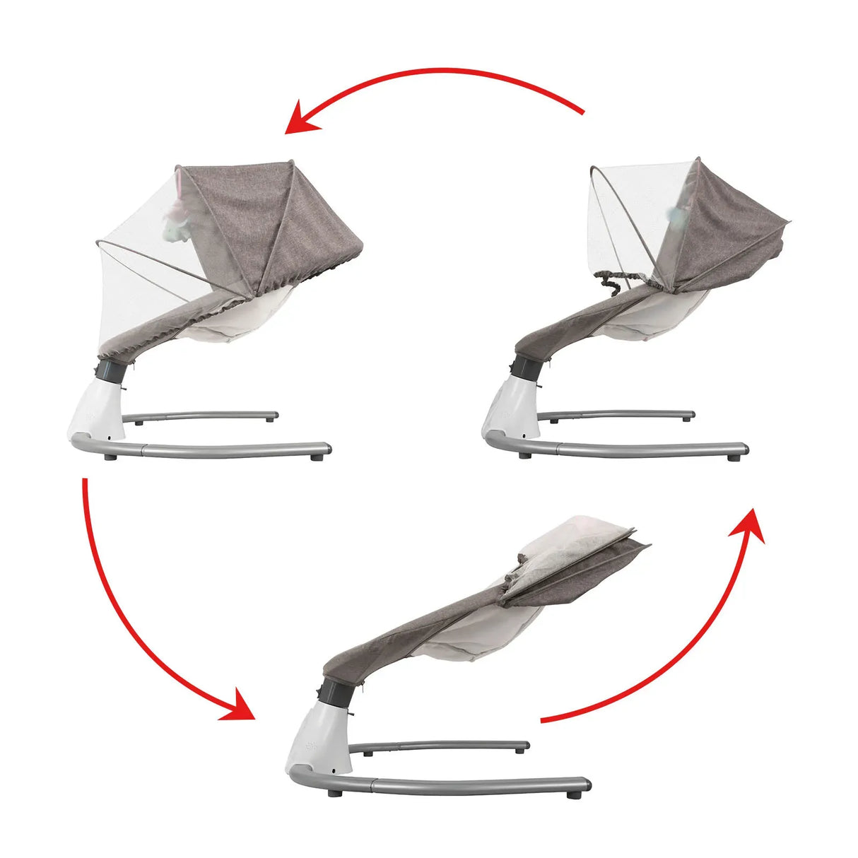 Electric Baby Bouncer Swing Chair Cradle Rocker Grey 65x70x53cm with Music Toys
