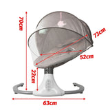 Electric Baby Bouncer Swing Chair Cradle Rocker Grey 65x70x53cm with Music Toys - Low Angle