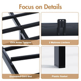 Double Black LED Bed Frame with 2 Storage Drawers and Charging Station - Rear View
