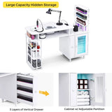 LED Manicure Table with Dust Collector and Charging Station in White - Rear View