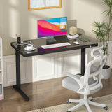 Electric Standing Desk with Drawer, One-Piece Glass Desktop, Black, 120x60cm - Extra Image