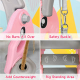 Kids 4 in 1 Slide and Swing Set with Basketball Hoop, Pink, 175x140x115cm - Close-Up Angle