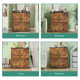 Tallboy Dresser Chest of Drawers in Black - 8 Fabric Drawers, 96x86cm - Top-Down View