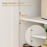 Kitchen Island Cart on Wheels with Charging Station, White, 83x38x82cm - 45-Degree Angle