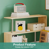 Adjustable Computer Desk with Storage Shelving in White Jointed Oak, 131x86x106cm - Close-Up Angle