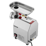 Commercial Electric Meat Grinder, Stainless Steel, 2.04 kg/Min, Sausage Stuffer - 45-Degree Angle