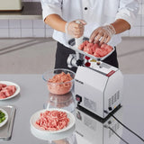Commercial Electric Meat Grinder, Stainless Steel, 2.04 kg/Min, Sausage Stuffer - Rear View