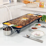 2000W Electric Teppanyaki Grill Non-Stick Hot Plate Smokeless Black 48x28cm