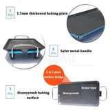 2000W Electric Teppanyaki Grill Non-Stick Hot Plate Smokeless Black 48x28cm - Rear View