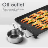 2000W Electric Teppanyaki Grill Non-Stick Hot Plate Smokeless Black 48x28cm - Low Angle