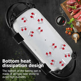 Electric 2 in 1 Black BBQ Grill and Hot Pot with Non-Stick Surface, 1360W, 69x26x11.5cm - Extra Image