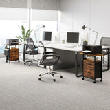 61x38cm Walnut Printer Stand, 4-Tier Mobile File Cabinet with Storage Drawer - Extra Image