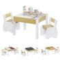 3-Piece Kids Table and Chairs Set in White with Storage, 60x60x48cm