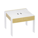 3-Piece Kids Table and Chairs Set in White with Storage, 60x60x48cm