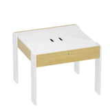 3-Piece Kids Table and Chairs Set in White with Storage, 60x60x48cm - 45-Degree Angle
