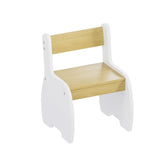 3-Piece Kids Table and Chairs Set in White with Storage, 60x60x48cm - Close-Up Angle