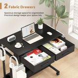 Small Portable Black Rolling Standing Desk with Wheels 80 x 48cm - Top-Down View