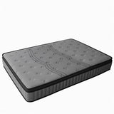 Double Mattress 30CM Thick Medium Firm Pocket Springs Euro Top Memory Foam in Grey - Side View