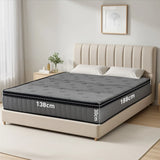 Double Mattress 30CM Thick Medium Firm Pocket Springs Euro Top Memory Foam in Grey - Close-Up Angle