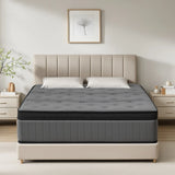 Double Mattress 30CM Thick Medium Firm Pocket Springs Euro Top Memory Foam in Grey - Extra Image