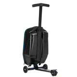 Kids 2-in-1 Foldable Scooter Suitcase Luggage with Wheels, Blue, 37L - Front View