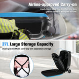 Kids 2-in-1 Foldable Scooter Suitcase Luggage with Wheels, Blue, 37L - Side View