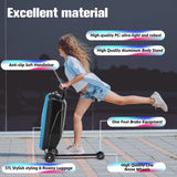 Kids 2-in-1 Foldable Scooter Suitcase Luggage with Wheels, Blue, 37L - Top-Down View