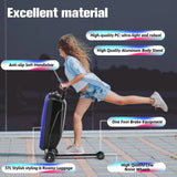 Kids 2-in-1 Foldable Scooter Suitcase Ride-On Luggage in Deep Blue, 37L Capacity - Side View