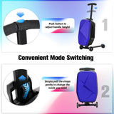 Kids 2-in-1 Foldable Scooter Suitcase Ride-On Luggage in Deep Blue, 37L Capacity - Top-Down View