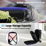 Kids 2-in-1 Foldable Scooter Suitcase Ride-On Luggage in Deep Blue, 37L Capacity - 45-Degree Angle