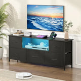 140cm Black LED TV Cabinet Entertainment Unit with Power Outlets