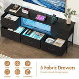 140cm Black LED TV Cabinet Entertainment Unit with Power Outlets - 45-Degree Angle