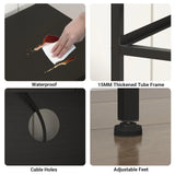 140cm Black LED TV Cabinet Entertainment Unit with Power Outlets - Low Angle
