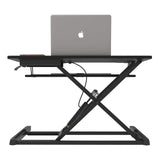 Height Adjustable Black Laptop Riser Desk with Two-Tier Design, 80x40cm - Top-Down View