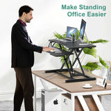Height Adjustable Black Laptop Riser Desk with Two-Tier Design, 80x40cm - 45-Degree Angle