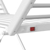 White 220W Electric Heated Towel Rack in Silver with 20 Bars for Fast Drying - Extra Image
