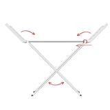 White 220W Electric Heated Towel Rack in Silver with 20 Bars for Fast Drying - Extra Image