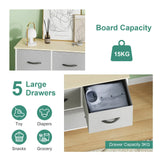 Black Chest of 5 Drawers Storage Cabinet Dresser Unit for Living Room or Bedroom - Top-Down View