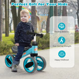 Baby Balance Bike for Toddlers 1-2 Years, Blue, 47x20x37.5cm, 4 Wheels - Front View