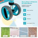 Baby Balance Bike for Toddlers 1-2 Years, Blue, 47x20x37.5cm, 4 Wheels - 45-Degree Angle