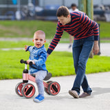 Baby Balance Bike in Pink for Toddlers Aged 1-2 Years with 4 Wheels, 47x20x37.5cm - Side View