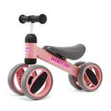 Baby Balance Bike in Pink for Toddlers Aged 1-2 Years with 4 Wheels, 47x20x37.5cm - Rear View
