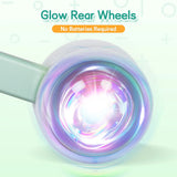 Green Baby Balance Bike with LED Lights, 4 Wheels, Lightweight Design for Toddlers - Rear View