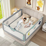Adjustable Grey Baby Bed Rail Guard for Toddler Cot - 180x200cm - Side View