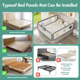 Adjustable Grey Baby Bed Rail Guard for Toddler Cot - 180x200cm - 45-Degree Angle