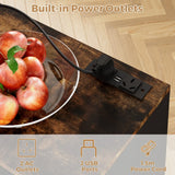 Kitchen Island Cart on Wheels with Charging Station, Black, 83x38x82cm - Extra Image