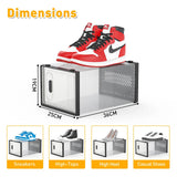 12-Piece Stackable Shoe Storage Box Organiser in Transparent and Black, 36x25x19cm - Extra Image